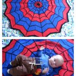 Spiderman Round Blanket Free knitting Pattern