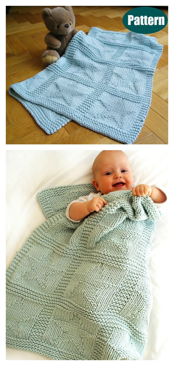 Stars Baby Blanket Knitting Pattern 