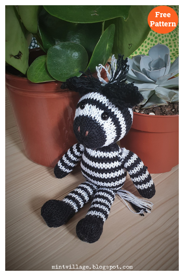 Zackie Zebra Free Knitting Pattern