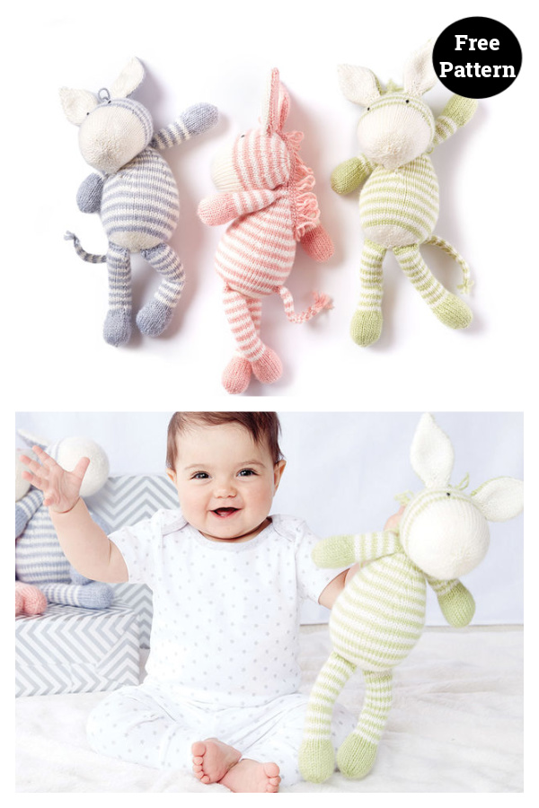 Zebra Soft Toy Free Knitting Pattern