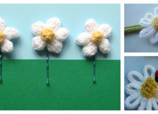 Daisy Flower Free Knitting Pattern