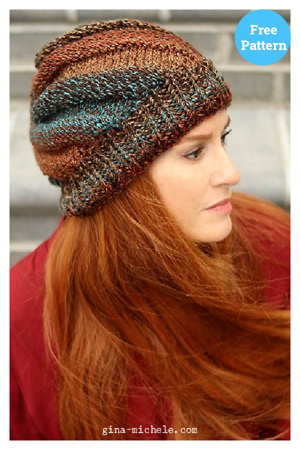 Flat Knit Swirl Hat Free Knitting Pattern 