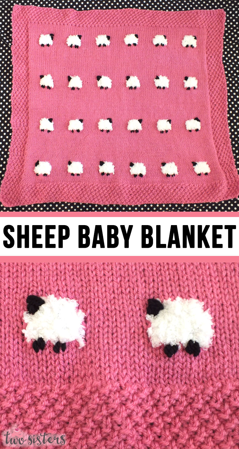 Knitted Sheep Baby Blanket