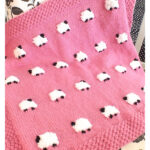 Knittied Sheep Baby Blanket