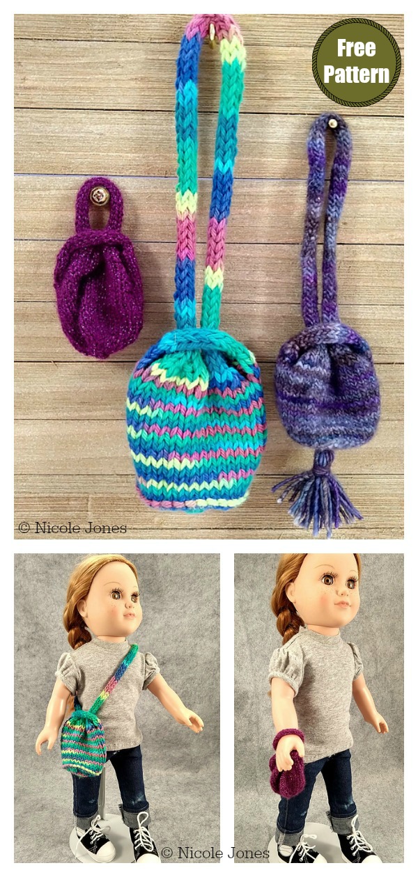 Knot Bag for Doll Free Knitting Pattern