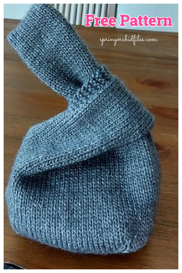 Knot Bag with Square Bottom Free Knitting Pattern