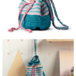 Linen Stitch Bucket Bag Free Knitting Pattern