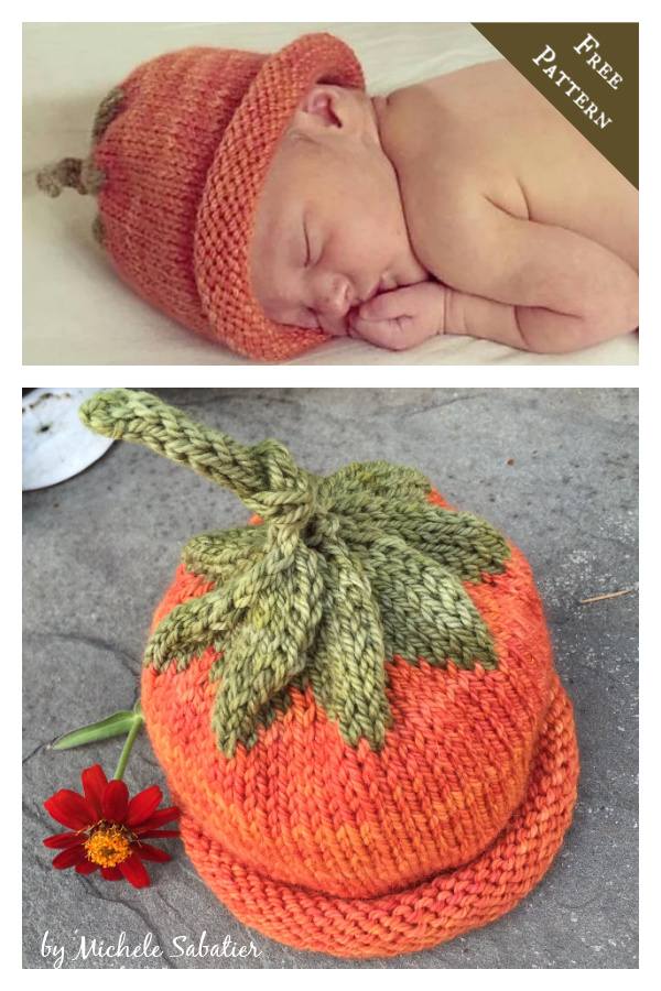 Pumpkin Baby Hat Free Knitting Pattern