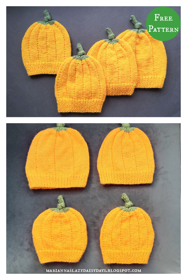 Pumpkin Hat Free Knitting Pattern