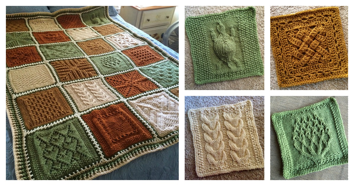 Sampler Afghan Blanket Free Knitting Pattern