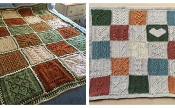Sampler Afghan Blanket Free Knitting Pattern