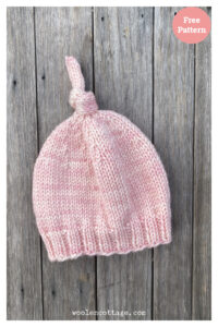 7 Top Knot Baby Hat Free Knitting Pattern