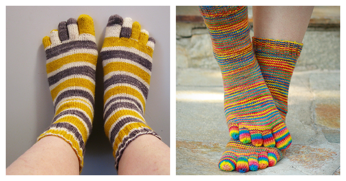 Basic Toe Sock Free Knitting Pattern