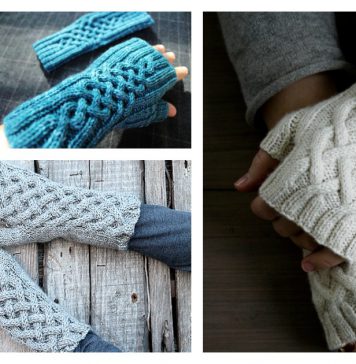 Celtic Cable Fingerless Gloves Free Knitting Pattern