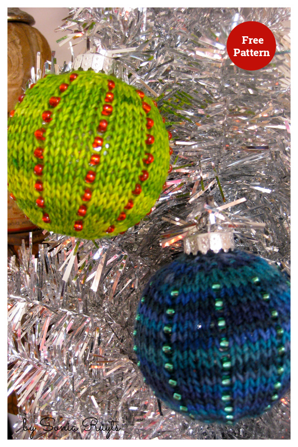 Christmas Beaded Ornaments Free Knitting Pattern