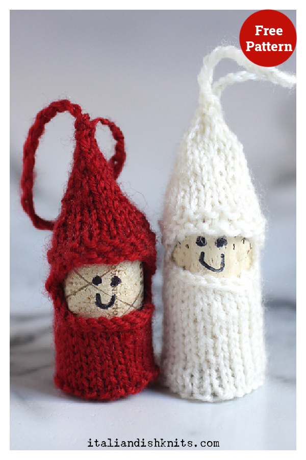 Christmas Cork Elves Free Knitting Pattern