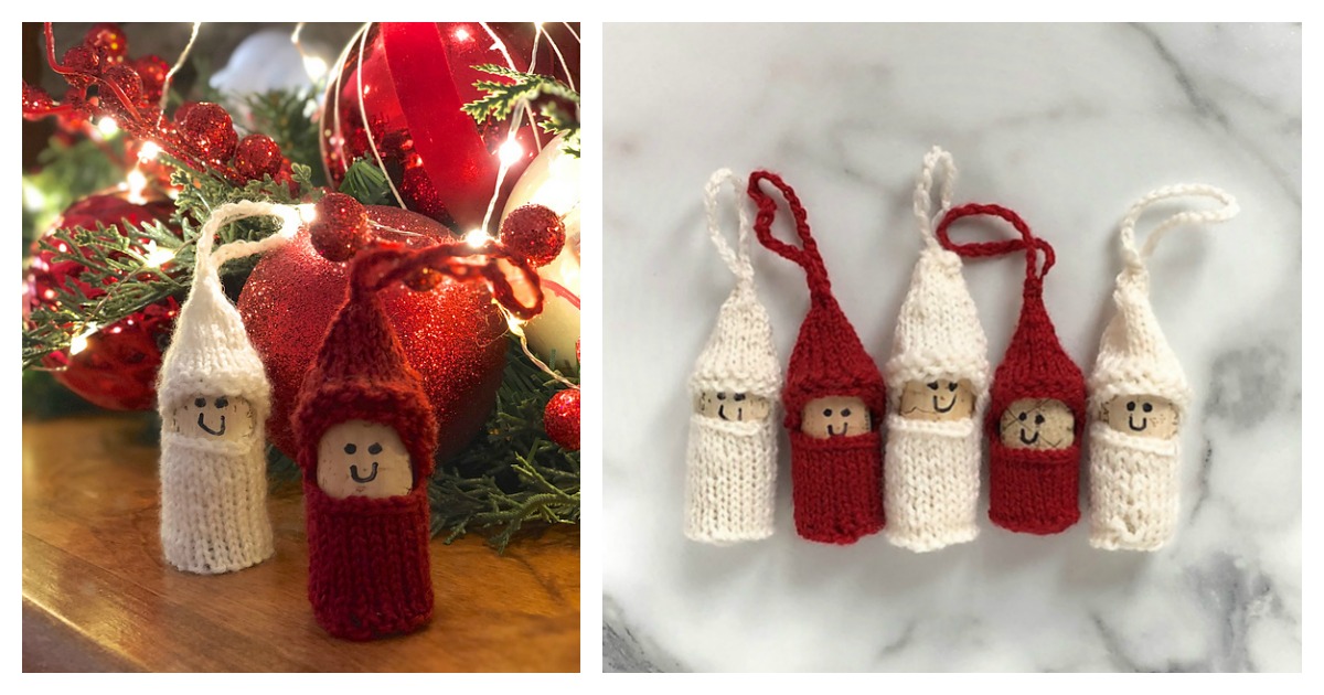 Christmas Cork Elves Free Knitting Pattern.