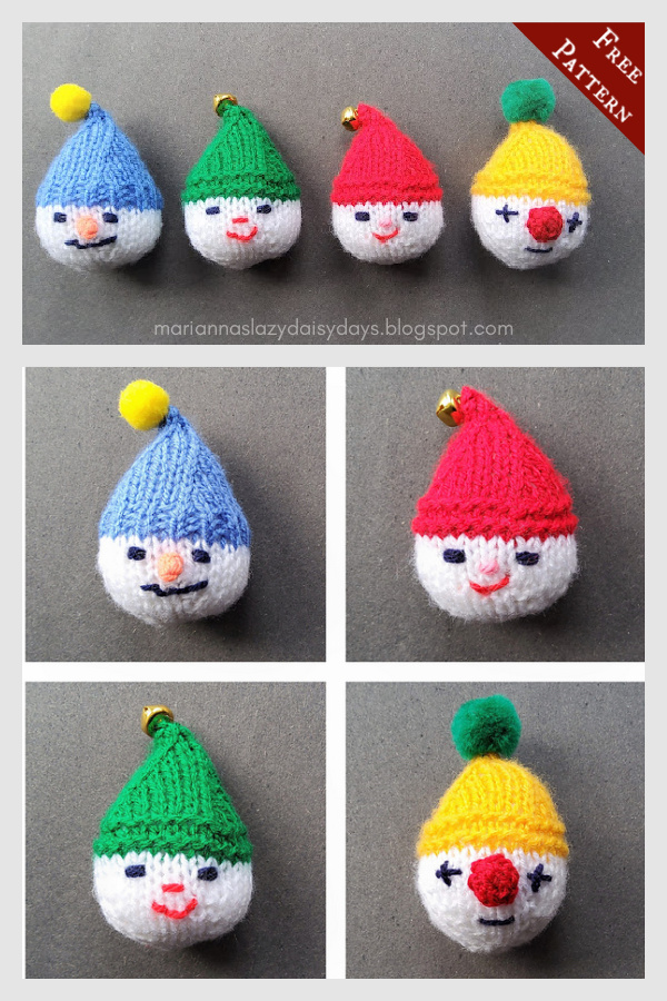 Cute Christmas Baubles Ornament Free Knitting Pattern