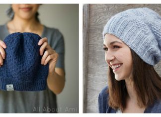 Dot Stitch Beanie Hat Free Knitting Pattern