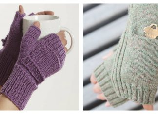 Fingerless Pocket Mitts Free Knitting Pattern