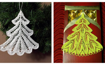 Lace Christmas Tree Ornament Free Knitting Pattern
