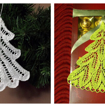 Lace Christmas Tree Ornament Free Knitting Pattern