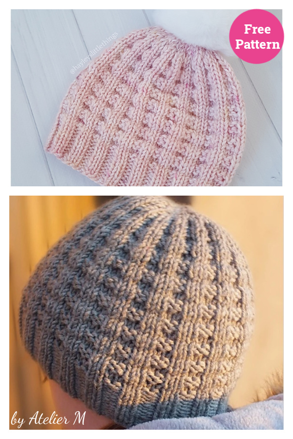 Miki Beanie Hat Free Knitting Pattern