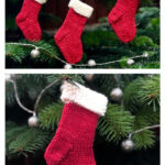 Mini Christmas Stocking Free Knitting Pattern and Video Tutorial