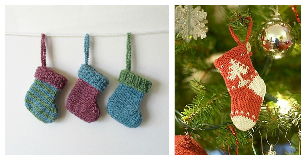 Mini Christmas Stocking Free Knitting Pattern
