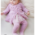 Pink Petals Baby Set Jacket and Tights Free Knitting Pattern