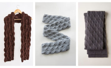 Reversible Cabled Scarf Free Knitting Pattern