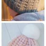 Waffle Stitch Miki Beanie Hat Free Knitting Pattern