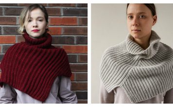 Asymmetrical Ribbed Cowl Free Knitting Pattern