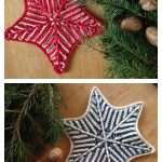 Brioche Star Coaster or Gift Topper Free Knitting Pattern