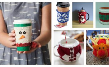 Christmas Cup Cozy Free Knitting Pattern