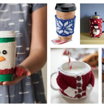 Christmas Cup Cozy Free Knitting Pattern