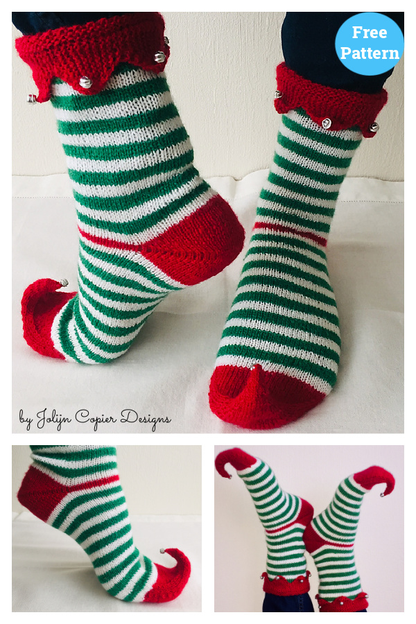 Christmas Elf Socks Free Knitting Pattern