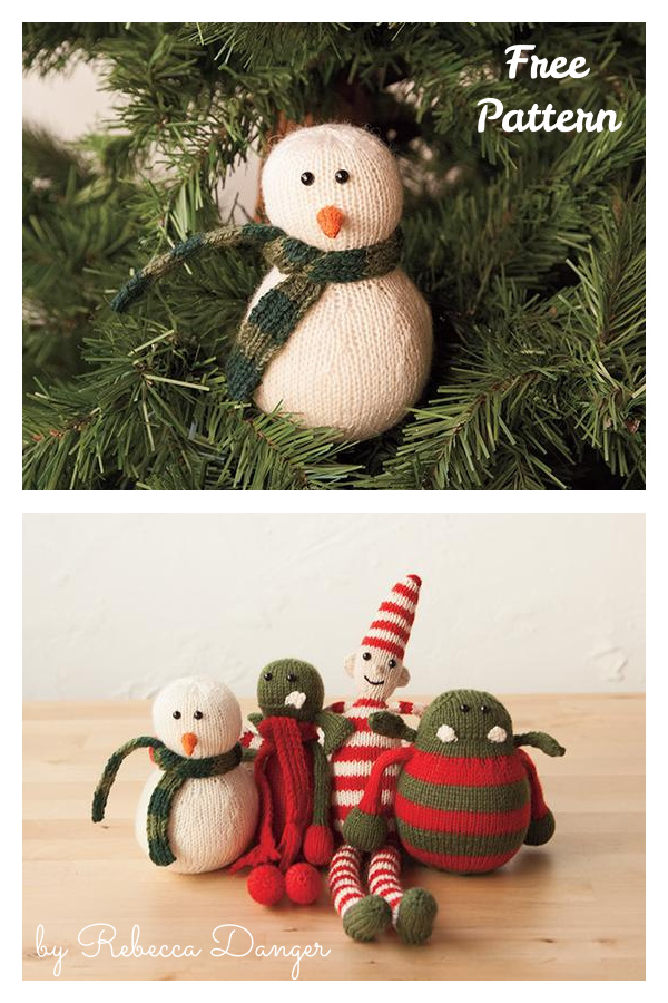 Christmas Snowman Free Knitting Pattern