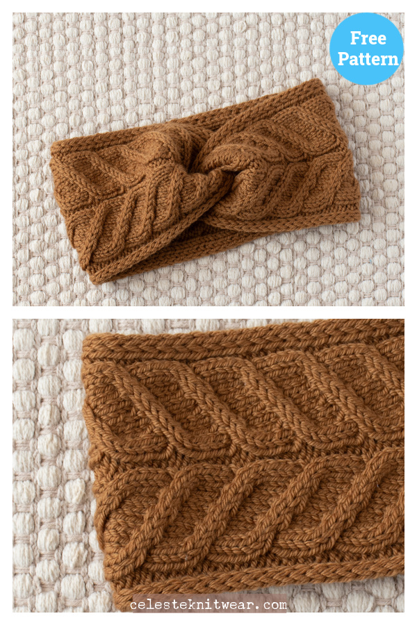Collecting Acorns Headband Free Knitting Pattern