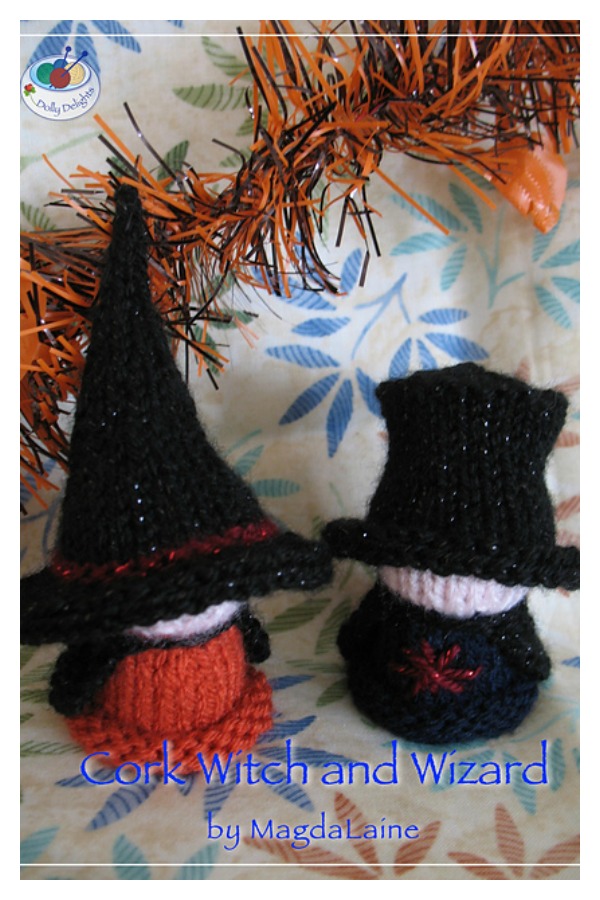 Cork Witch and Wizard Free Knitting Pattern