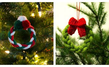 Cute Little Christmas Tree Wreath Free Knitting Pattern