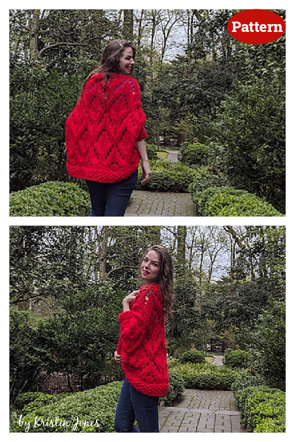 Diamond Cocoon Cardigan Knitting Pattern