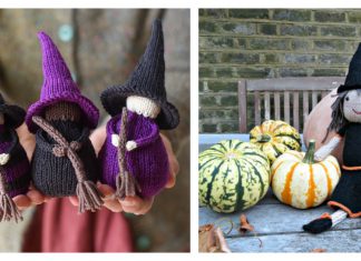 Halloween Witch Free Knitting Pattern and Paid
