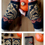 Halloween Spooky Pumpkin Mitts Free Knitting Pattern