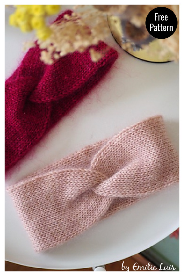 Headband with a Twist Free Knitting Pattern 