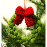Little Christmas Tree Wreath Free Knitting Pattern