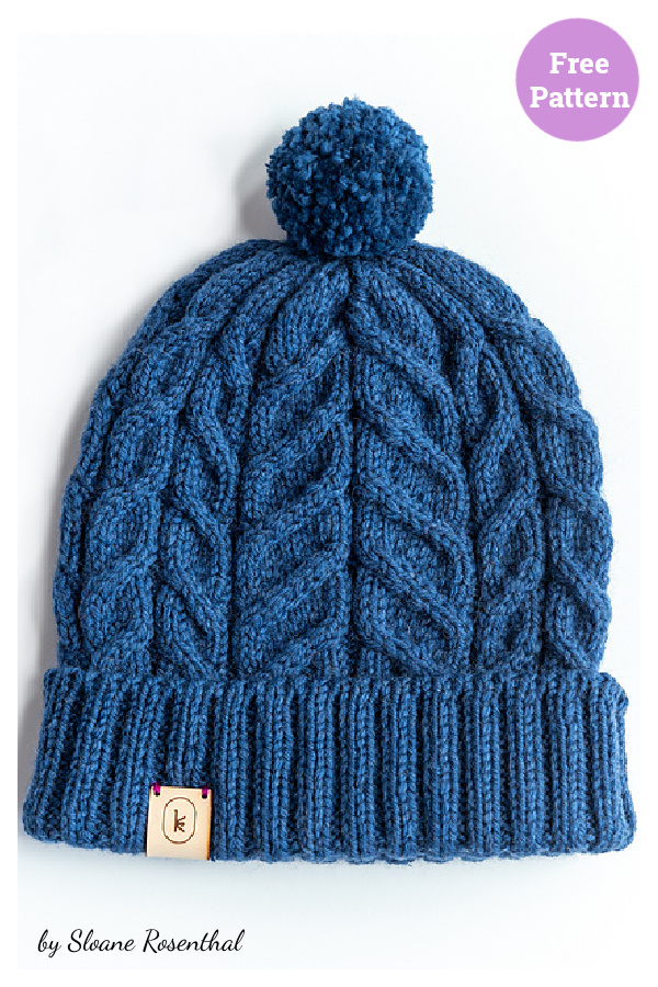 Modern Cable Panel Hat Free Knitting Pattern