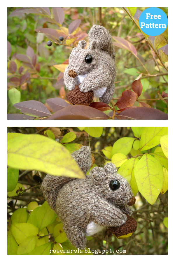 Obese Squirrel Ornament Free Knitting Pattern
