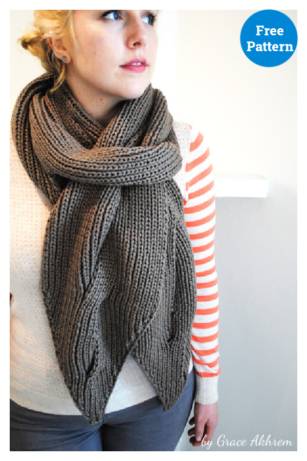 Open Cable Reversible Scarf Free Knitting Pattern