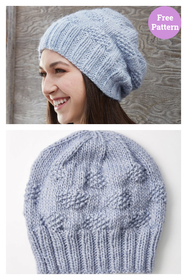 Polka Dot Hat Free Knitting Pattern